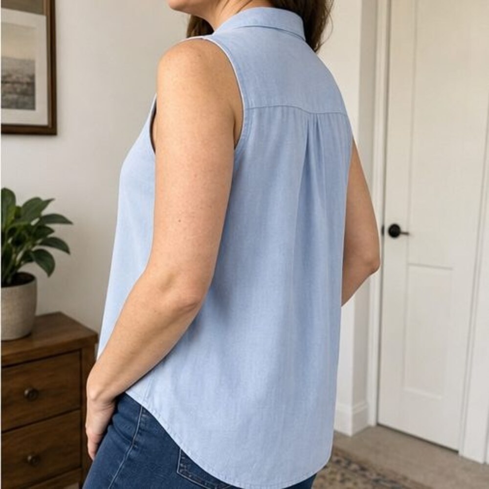 Blue Ruffle Blouse - Picture 3 of 6